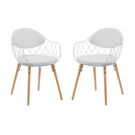 Basket Dining Set Set of 2 2409-WHI-WHI-SET