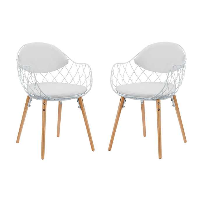 Basket Dining Set Set of 2 2409-WHI-WHI-SET