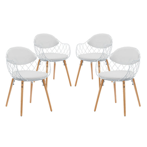 Basket Dining Set Set of 4 2410-WHI-WHI-SET