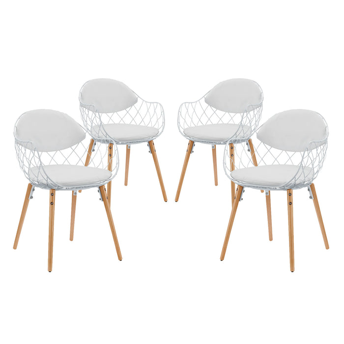 Basket Dining Set Set of 4 2410-WHI-WHI-SET