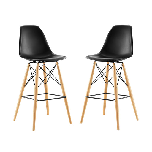 Pyramid Dining Side Bar Stool Set of 2 2422-BLK-SET