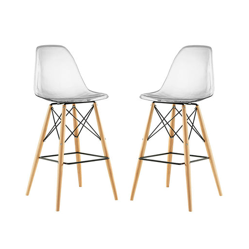 Pyramid Dining Side Bar Stool Set of 2 2422-CLR-SET