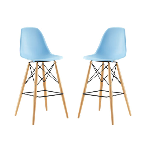 Pyramid Dining Side Bar Stool Set of 2 2422-LBU-SET