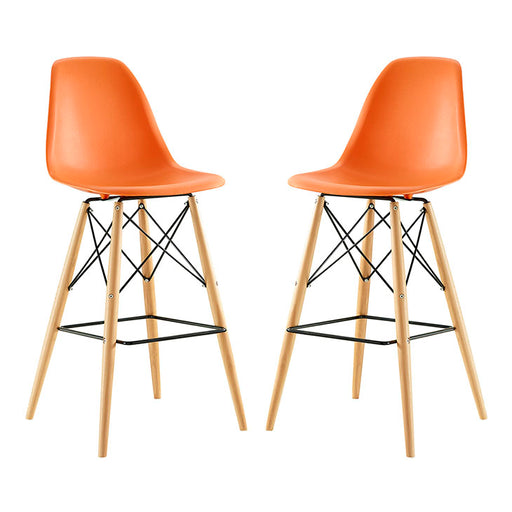 Pyramid Dining Side Bar Stool Set of 2 2422-ORA-SET