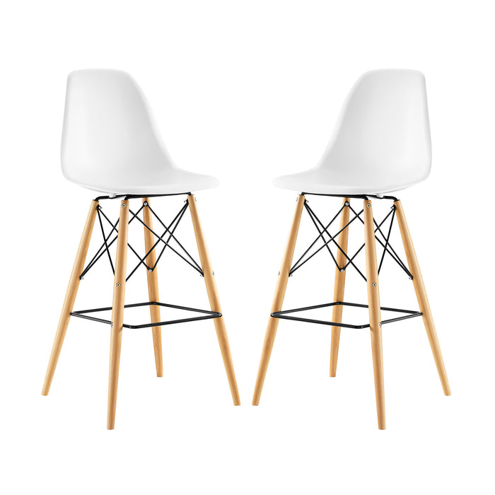 Pyramid Dining Side Bar Stool Set of 2 2422-WHI-SET