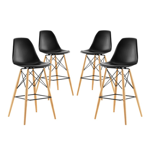 Pyramid Dining Side Bar Stool Set of 4 2423-BLK-SET