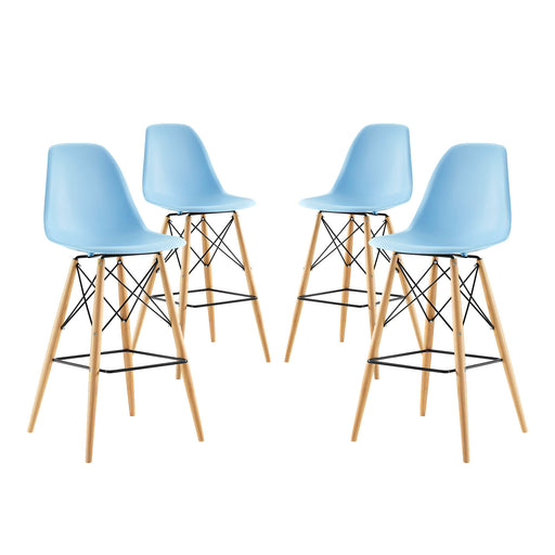 Pyramid Dining Side Bar Stool Set of 4 2423-LBU-SET