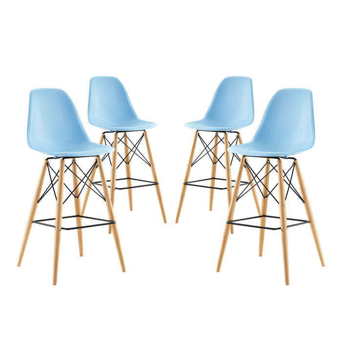 Pyramid Dining Side Bar Stool Set of 4 2423-LBU-SET