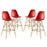 Pyramid Dining Side Bar Stool Set of 4 2423-RED-SET