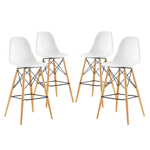 Pyramid Dining Side Bar Stool Set of 4 2423-WHI-SET