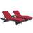 Convene Chaise Outdoor Patio Set of 2 2428-EXP-RED-SET