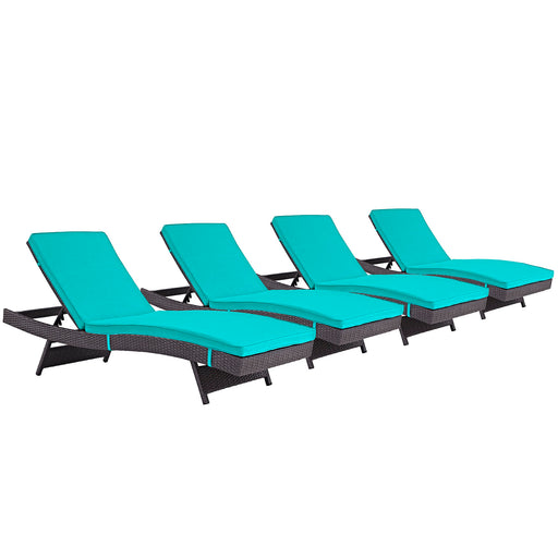 Convene Chaise Outdoor Patio Set of 4 2429-EXP-TRQ-SET