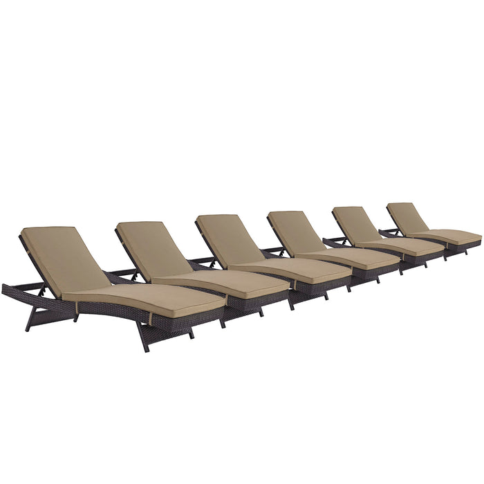 Convene Chaise Outdoor Patio Set of 6 2430-EXP-MOC-SET