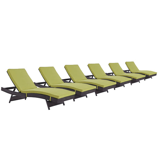 Convene Chaise Outdoor Patio Set of 6 2430-EXP-PESET