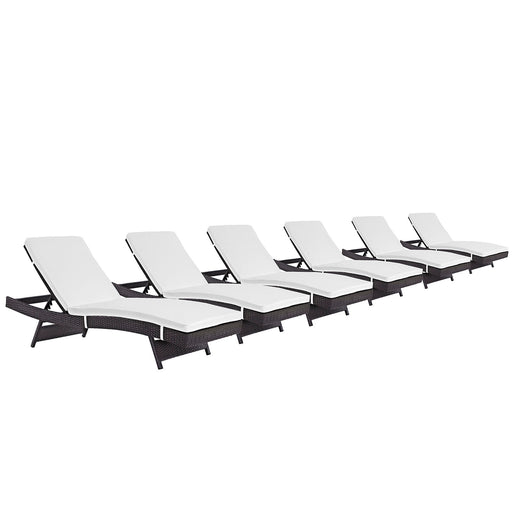 Convene Chaise Outdoor Patio Set of 6 2430-EXP-WHI-SET