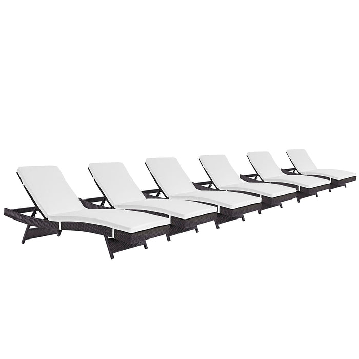 Convene Chaise Outdoor Patio Set of 6 2430-EXP-WHI-SET