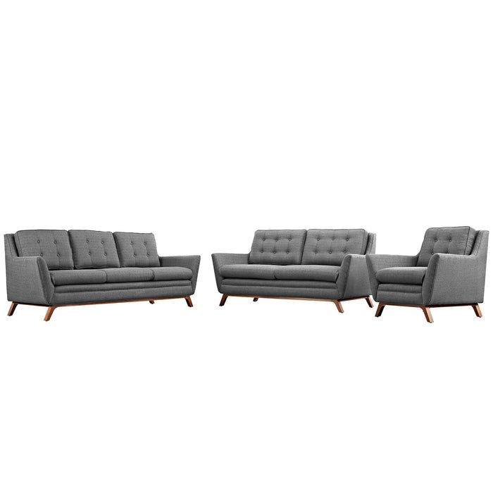 Beguile Living Room Set Upholstered Fabric Set of 3 2431-DOSET