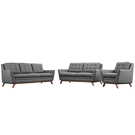 Beguile Living Room Set Upholstered Fabric Set of 3 2431-DOR-SET