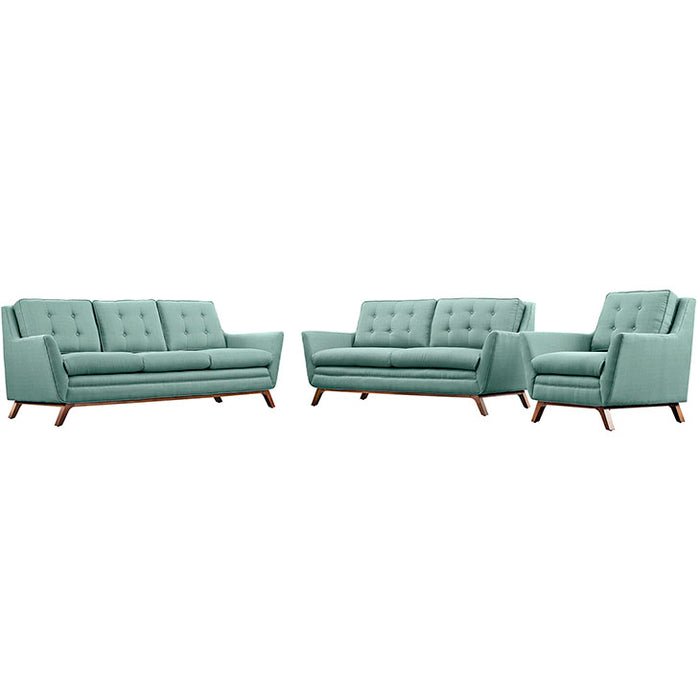 Beguile Living Room Set Upholstered Fabric Set of 3 2431-LAG-SET