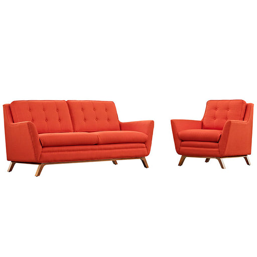 Beguile Living Room Set Upholstered Fabric Set of 2 2432-ATO-SET