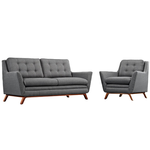 Beguile Living Room Set Upholstered Fabric Set of 2 2432-DOSET