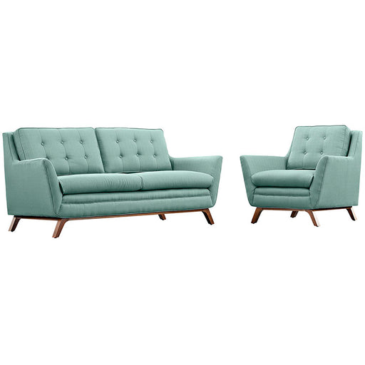 Beguile Living Room Set Upholstered Fabric Set of 2 2432-LAG-SET