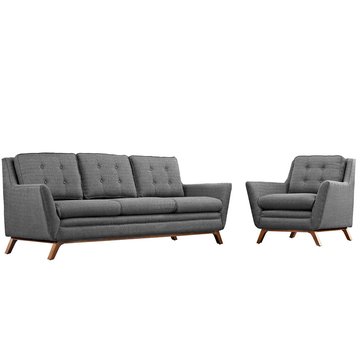 Beguile Living Room Set Upholstered Fabric Set of 2 2433-DOSET