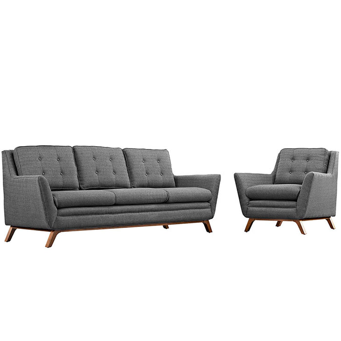 Beguile Living Room Set Upholstered Fabric Set of 2 2433-DOR-SET