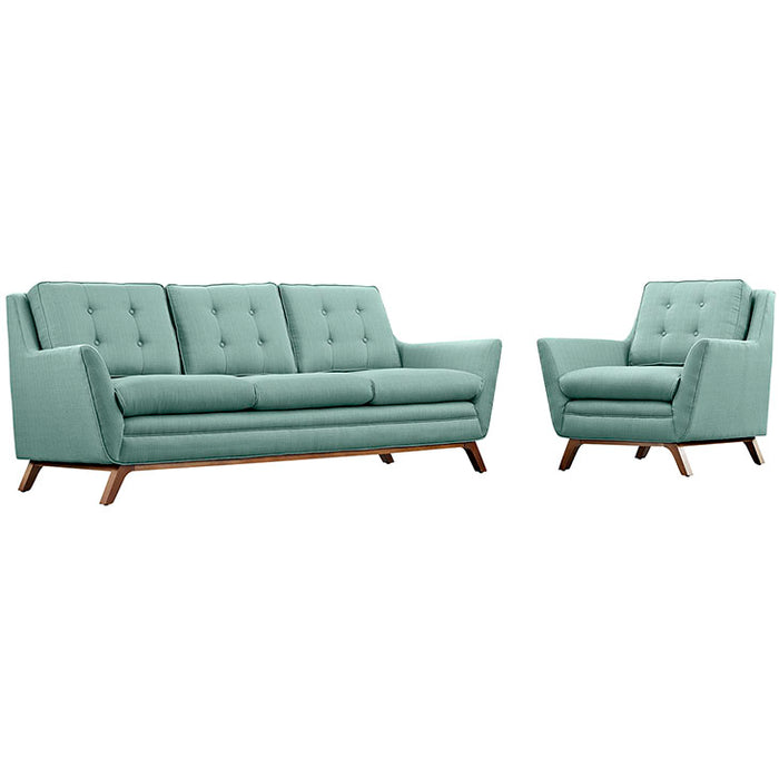 Beguile Living Room Set Upholstered Fabric Set of 2 2433-LAG-SET