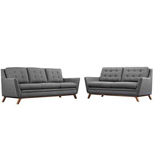 Beguile Living Room Set Upholstered Fabric Set of 2 2434-DOR-SET