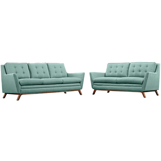 Beguile Living Room Set Upholstered Fabric Set of 2 2434-LAG-SET