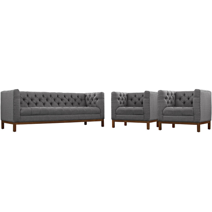 Panache Living Room Set Upholstered Fabric Set of 3 2435-DOSET