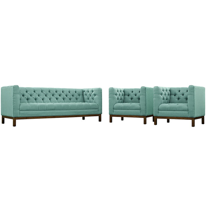 Panache Living Room Set Upholstered Fabric Set of 3 2435-LAG-SET