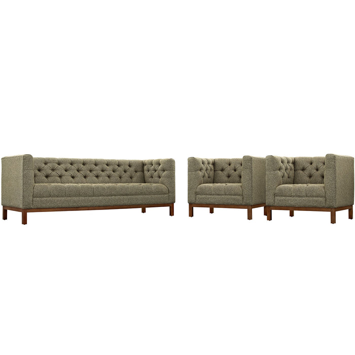 Panache Living Room Set Upholstered Fabric Set of 3 2435-OAT-SET