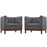 Panache Living Room Set Upholstered Fabric Set of 2 2436-DOSET