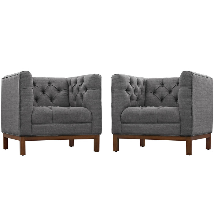 Panache Living Room Set Upholstered Fabric Set of 2 2436-DOSET