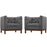 Panache Living Room Set Upholstered Fabric Set of 2 2436-DOR-SET