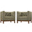 Panache Living Room Set Upholstered Fabric Set of 2 2436-OAT-SET