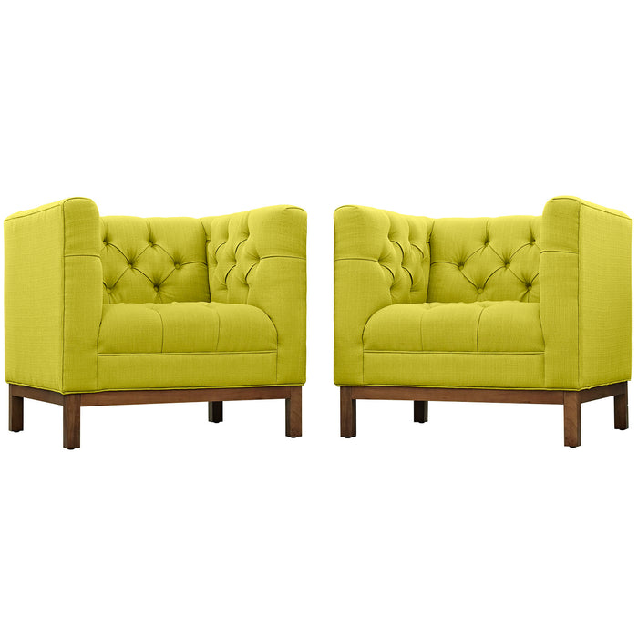 Panache Living Room Set Upholstered Fabric Set of 2 2436-WHE-SET