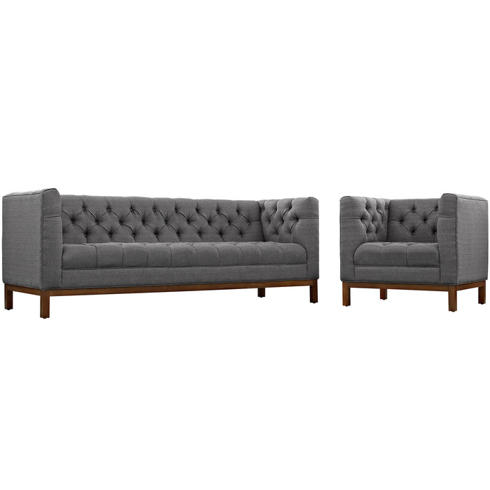 Panache Living Room Set Upholstered Fabric Set of 2 2437-DOSET