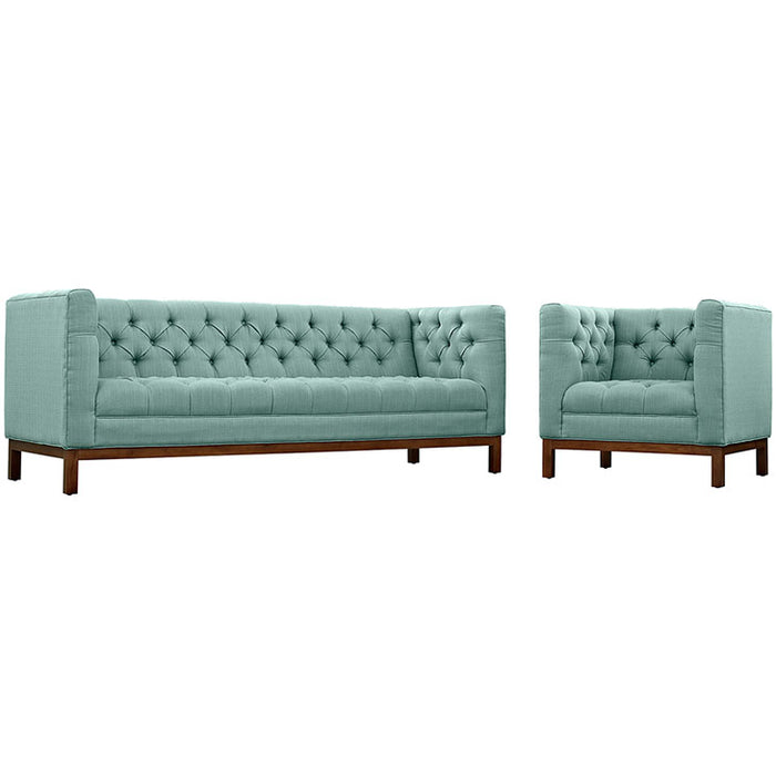 Panache Living Room Set Upholstered Fabric Set of 2 2437-LAG-SET