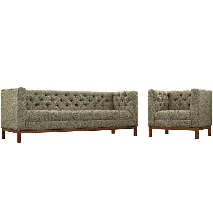 Panache Living Room Set Upholstered Fabric Set of 2 2437-OAT-SET