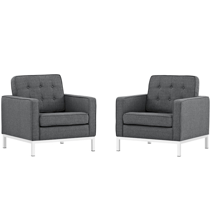 Loft Armchairs Upholstered Fabric Set of 2 2440-DOSET