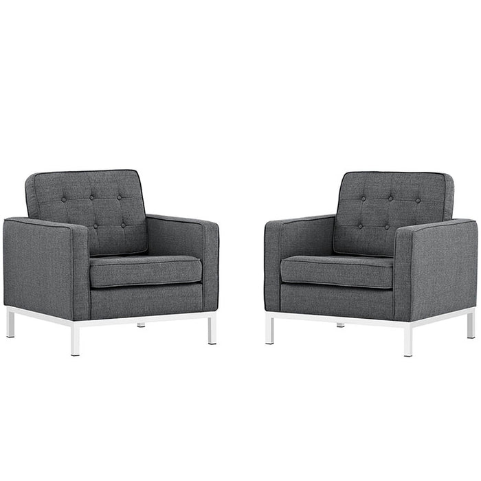 Loft Armchairs Upholstered Fabric Set of 2 2440-DOR-SET