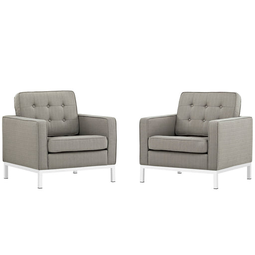 Loft Armchairs Upholstered Fabric Set of 2 2440-GRA-SET