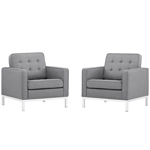 Loft Armchairs Upholstered Fabric Set of 2 2440-LGSET