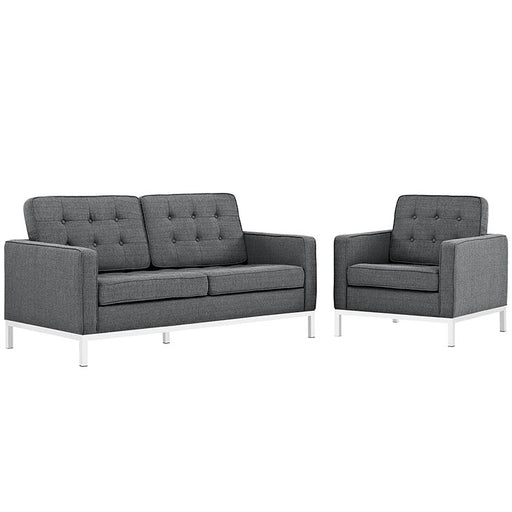 Loft Living Room Set Upholstered Fabric Set of 2 2442-DOR-SET