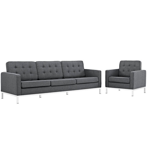 Loft Living Room Set Upholstered Fabric Set of 2 2443-DOR-SET