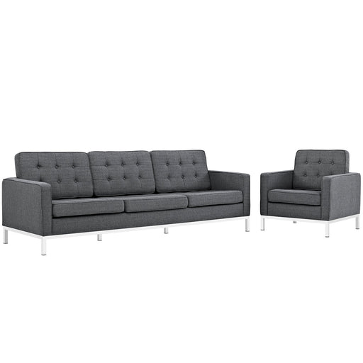 Loft Living Room Set Upholstered Fabric Set of 2 2443-DOSET