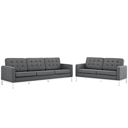 Loft Living Room Set Upholstered Fabric Set of 2 2444-DOSET